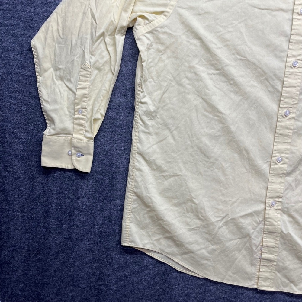 IZOD Dress Shirt Mens Large 16-16.5 32/33 Yellow All-Over Stretch Oeko Tex - Picture 3 of 16